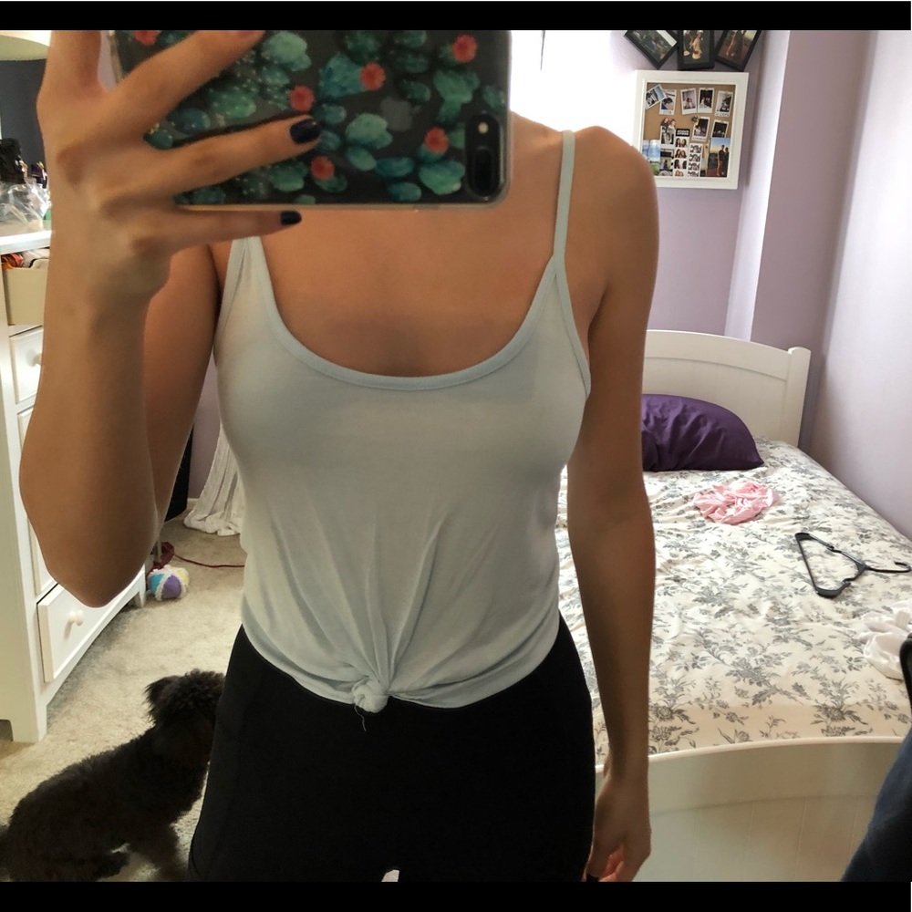 Baby Blue Cropped Tank Top
